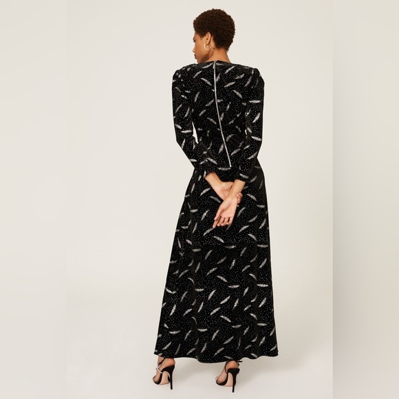 Bronx and Banco‎ Women’s Carina Black and Silver Velvet Gown, size S, EGUC - Picture 3 of 4